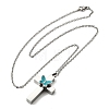 304 Stainless Steel Enamel Butterfly Cross Pendant Urn Ashes Necklaces NJEW-K393-03P-4