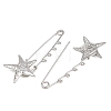 Starfish & Vortex 304 Stainless Steel Safety Pins Brooch Findings SA-CBA098D-16A-P04-2
