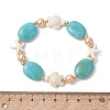 Synthetic Turquoise & Acrylic & Glass Pearl Beaded Stretch Bracelets for Women BJEW-JB13784-4