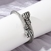 Fist 304 Stainless Steel Twisted Rope Shape Bangles for Women Men BJEW-D304-02AS-01-4