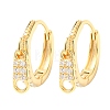 Zipper 925 Sterling Silver Micro Pave Clear Cubic Zirconia Hoop Earrings EJEW-K317-01G-5
