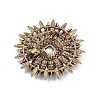 Sunflower Alloy Rhinestone Brooches for Backpack Clothes JEWB-M070-03AG-2