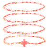 4Pcs Vintage Cylinder Seed Beads &  Brass Beaded Bracelet Sets VC6317-3-1