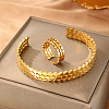 Men's 304 Stainless Steel Cuff Bangles & Cuff Rings WG50BB1-01-1