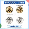 60Pcs 2 Colors Tibetan Style Zinc Alloy Beads FIND-YW0012-78-2