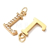304 Stainless Steel with Crystal Rhinestone Charms RB-CBA5270-11G-L-2