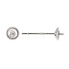 925 Sterling Silver Stud Earring Findings X-STER-K167-027B-S-4