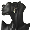 Heart Abalone Shell/Paua Shell Beads Dangle Stud Earrings EJEW-JE07317-2