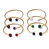 304 Stainless Steel & Nautral Gemstone Torque Bangles BJEW-H644-10G-2