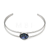 Non-Tarnish 304 Stainless Steel & Natural Paua Shell Cuff Bangles for Women BJEW-JB14122-01-3