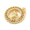 Brass Micro Pave Clear Cubic Zirconia Pendants KK-U007-01G-08-2