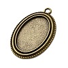 Tibetan Style Zinc Alloy Pendant Cabochon Settings X-TIBEP-M004-01AB-NR-2