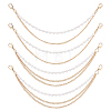 4Pcs 2 Styles Alloy & Imitation Pearl Three-layer Boot Strap Chains AJEW-ME0003-09-1
