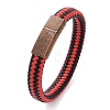 Braided Microfiber Leather Cord Bracelets for Women Men BJEW-D304-06R-01-2