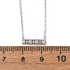 925 Sterling Silver Micro Pave Clear Cubic Zirconia Rectangle Pendant Necklaces for Women NJEW-D316-02P-5