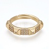 Adjustable Brass Micro Pave Clear Cubic Zirconia Finger Rings RJEW-Z003-05G-1