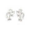 Silver Color Plated Alloy Letter Pendants PALLOY-J718-01S-F-1