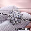 Brass Cubic Zirconia Stud Earrings WG5F7F0-01-3
