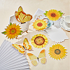 Butterfly & Sunflower Paper Wall Stickers AJEW-WH0244-79-4