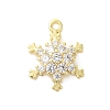 Christmas Theme Brass Micro Pave Cubic Zirconia Charms KK-P278-06G-1