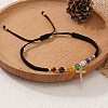 Brass Cross Charm Braided Bracelets WW9232-3