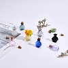 18Pcs 9 Colors Hexagon Dollhouse Miniature Glass Cork Bottles Ornament AJEW-DC0001-11-3