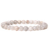 Natural White Crazy Agate Round Beaded Stretch Bracelet SF8562-29-1