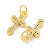 Rack Plating Brass Micro Pave Clear Cubic Zirconia Pendants KK-B093-06G-2