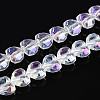 Electroplate Transparent Glass Beads Strands EGLA-B012-AB10-1
