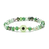 Glass & Resin Evil Eye Beaded Stretch Bracelet for Women BJEW-JB08599-4