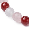 Round Natural Carnelian Beads Stretch Bracelets for Women BJEW-TA00568-01-3