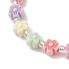 Flower Acrylic & ABS Plastic Imitation Pearl Beads Stretch Bracelets for Women BJEW-JB12908-4