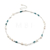 Natural Pearl & Natural Gemstone Beaded Necklaces NJEW-M214-09P-1