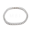 Brass Pave Clear Cubic Zirconia Horse Eye Link Bracelets BJEW-B094-03B-P-1