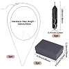 1Pc Natural Black Agate Bullet Macrame Pouch Pendant Alloy Chain Necklaces NJEW-PA0001-01E-2