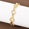 Oval Brass Micro Pave Clear Cubic Zirconia Link Chain Bracelets for Women BJEW-T025-03C-G-1