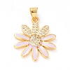 Real 18K Gold Plated Brass Micro Pave Cubic Zirconia Pendants ZIRC-L100-087G-07-2