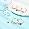 Natural Gemstone Beads Finger Rings RJEW-JR01041-1