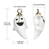 10Pcs Halloween Theme Transparent Resin Ghost Charms RESI-CJ0002-94-2