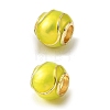 Sports Ball Brass Enamel European Beads KK-CBAF2EC-03G-2