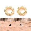 Brass Micro Pave Clear Cubic Zirconia European Beads KK-B102-35G-2