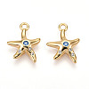 Brass Micro Pave Cubic Zirconia Charms KK-N261-99G-1