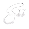 Natural Quartz Crystal Chips Beaded Jewelry Set SJEW-JS01231-05-1