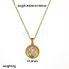 304 Stainless Steel Enamel Flower Pendant Necklaces WG5B215-01-1