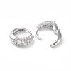 Brass Micro Pave Cubic Zirconia Hoop Earrings EJEW-P259-16P-2