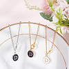 Flat Round with Letter Alloy Enamel Wine Glass Charms AJEW-AB00184-04-4