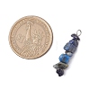 3Pcs Natural Amethyst & Lapis Lazuli & Red Jasper Chip Beaded Constellation Pendants PALLOY-JF03043-09-2