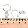 Owl Brass Micro Pave Cubic Zirconia Cuff Earrings EJEW-Z164-01P-5
