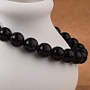 Natural Obsidian Beaded Stretch Bracelets X-BJEW-Q692-12-8mm-3