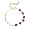 Natural Amber Beads Link Bracelets BJEW-JB13484-02-2